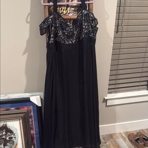 Black Sequin One Shoulder Babydoll Dress